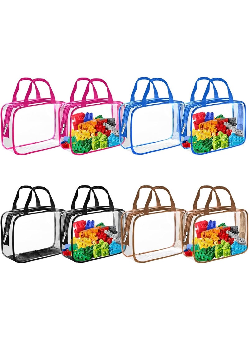 jaexest 8 Packs Colorful PVC Toy Storage Bags – Waterproof Zippered Organizer Bags for Building Blocks, Puzzle Pieces, Stationery & Kids' Toys – Multipurpose Clear Travel Bags - Image 1